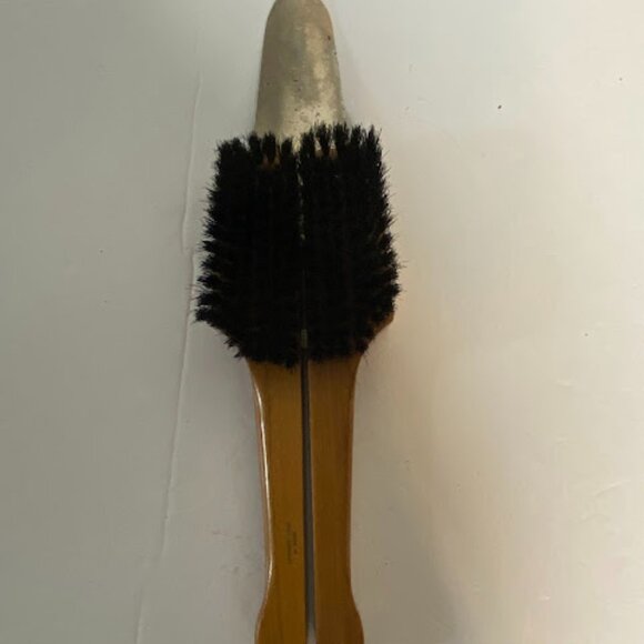 Vintage West Germany Folding Travel Clothes Natural Wood Brush & Shoehorn Set - Picture 3 of 13